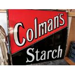 Large Colmans Starch Enamel Advertising Sign