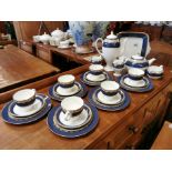 Wedgwood Rococo 30pc Blue & Gold Tea & Coffee Set