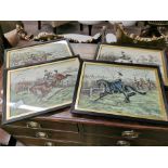 4 x French hunting prints by Alland 38cm x 28cm