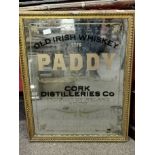 Paddy Old Irish Whiskey Pub Mirror - 78cm high by 60cm across