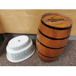 Hennessey VSOP Barrel Money Box + a Maling Blancmange Jelly Mould