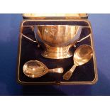 Silver Christening mug 127g and 2 spoons 22g