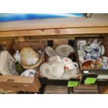 3 x boxes of misc. items including Hummel figures, Delf, Royal Doulton, Willow' the wisp dinner