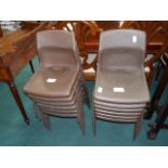 12 plastic stacking chairs