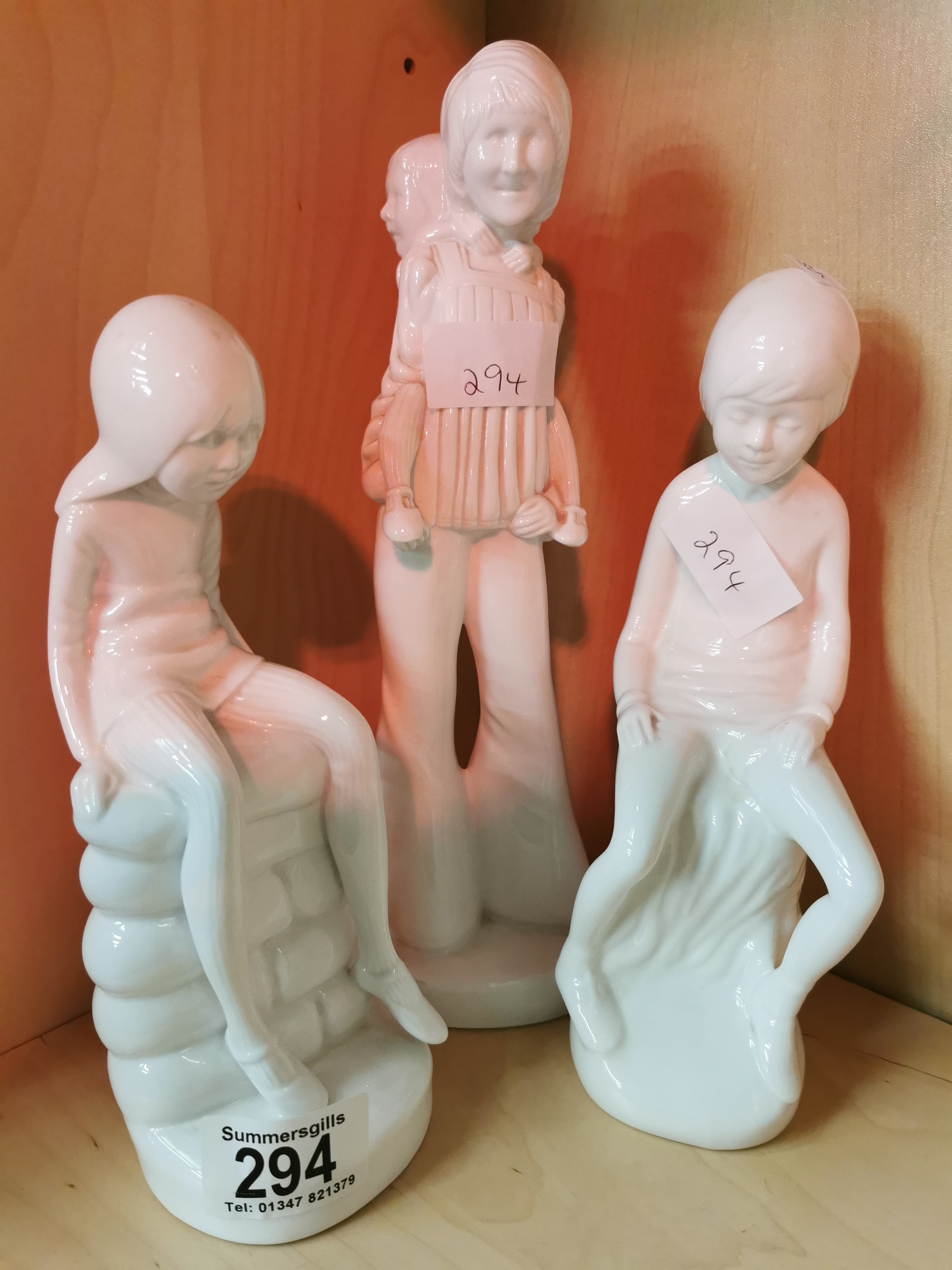 Spode figures - Jane, Simon and piggy bank