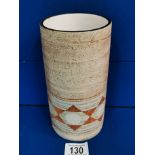 Troika Cylindrical Pottery Art Vase - 19cm high