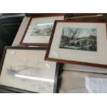 3 Hunting Pictures, one signed George Fossick