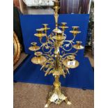 Gold-Plated Brass Candelabra