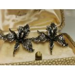 Pair of Platinum Marcasite Vintage Earrings