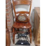 Door stop, mantle clock and kitchen chair