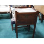 Georgian Mahogany bedside cabinet and tapestry seat arm chair