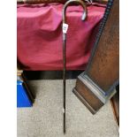 Silver-Topped Walking Cane - 92cm long, Birmingham 1919 hallmark