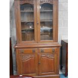 Edwardian Oak bookcase/cupboard