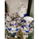 Blue Floral Vintage Continental Coffee Set w/maker's mark to base