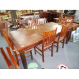 Duragum oak dining table and 6 chairs