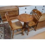 Modern pine table and 2 chairs