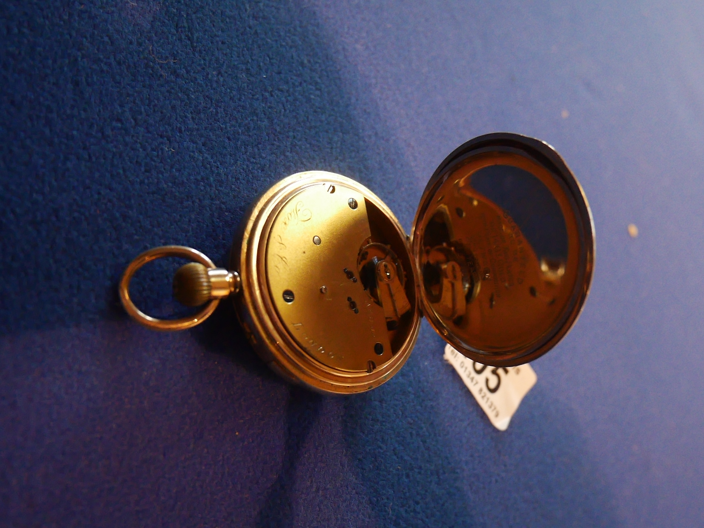 London-Made Gents Gold pocket watch (not working) - marked "Two Plates of 14ct Gold" to case - Image 3 of 6