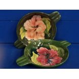 Pair of Moorcroft Green Hibiscus Ashtrays