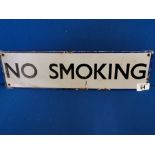 Enamel 'No Smoking' Sign