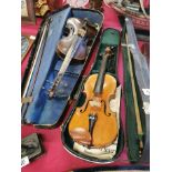 Pair of Cased Stradiarius Violins - one marked 'Cremonensis Faciebat 1713'
