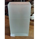 Calvin Klein Frosted Glass Rectangular Vase - 27cm high