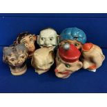 Collection of Seven Vintage Punch & Judy Puppetry Heads