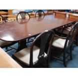 Repro Mahogany dining table and 6 chairs - Regency style