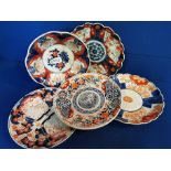 Set of five Oriental Imari plates