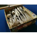 Mappin & Webb plated cutlery set incl 3 serving spoons, 11 knives, 11 dessert forks, 11 table forks,