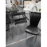 Retro chrome are chair and dining chair