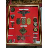 Framed Collection of German WWII NSKK (National Socialist Motor Corps) Badges & Awards
