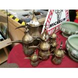 Collection of Saudi Arabian Dallah Brass Teapots
