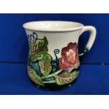 Moorcroft MacIntyre-style Floral Mug, signed Marie Penkethman - 8cm high