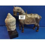 Reproduction of Tang Dynasty horse and Chinese figure