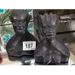 Pair of African Carved Busts