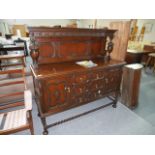 Oak barley twist sideboard, early 20th Century made at Nelson's of Durham