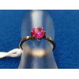 18ct Gold & Ruby Ring, size K
