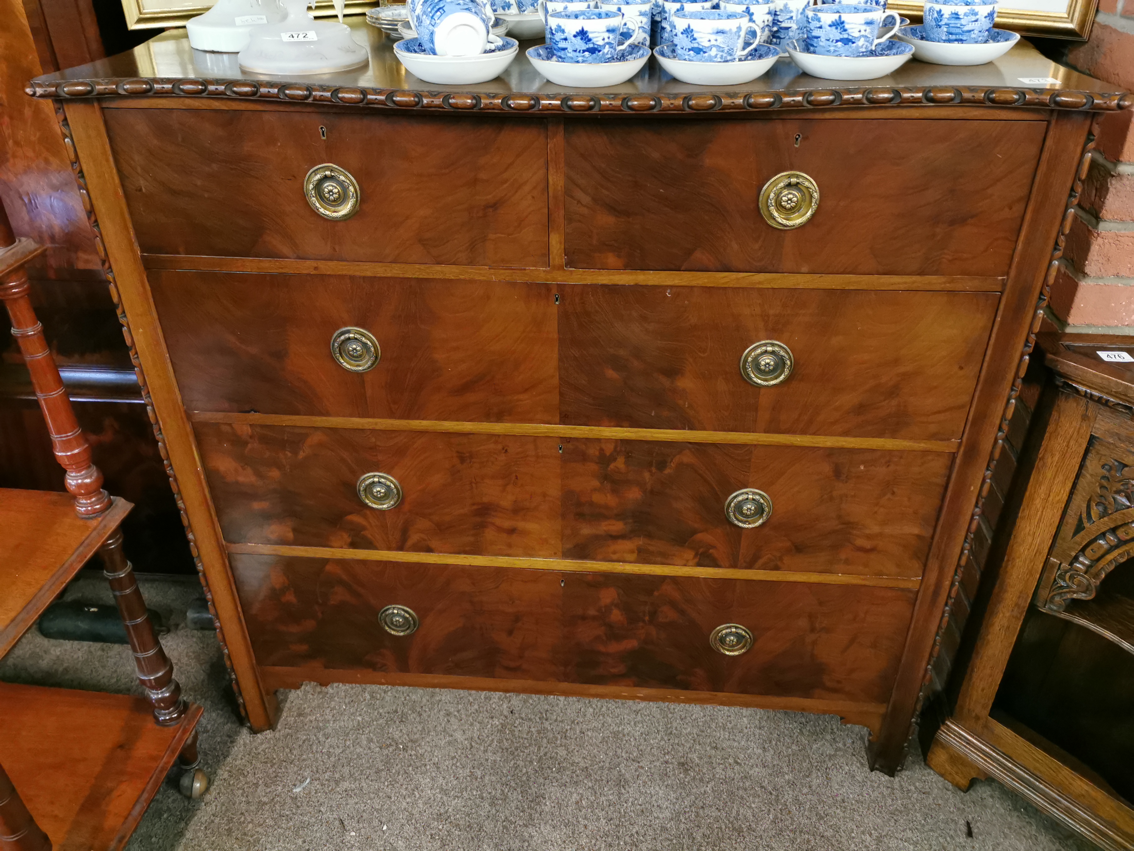 Edwardian Mahogany 4ht chest 121cm width 57cm depth 115cm height