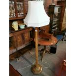 Beautifully Adzed Early Rabbitman Yorkshire Oak Standard Lamp - Mouseman Interest