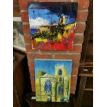 Pair of Signed Oils on Canvas of York & Whitby