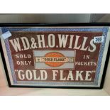 WD & HO Wills Gold flake sign 47cmx32cm