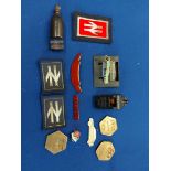 Railway badges, whistles etc.