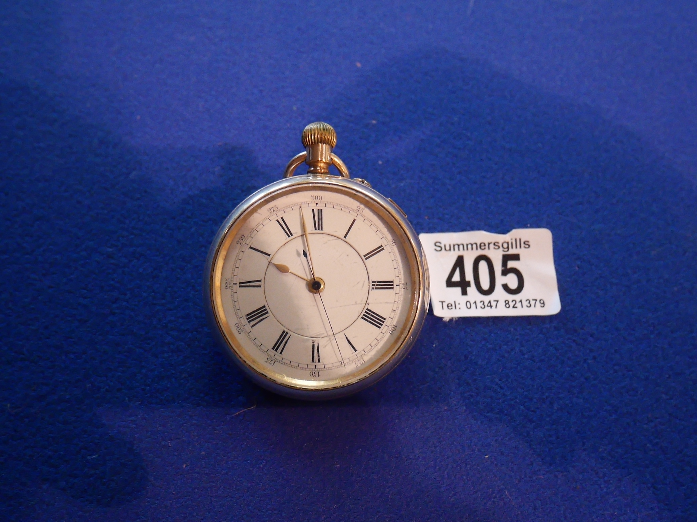 London-Made Gents Gold pocket watch (not working) - marked "Two Plates of 14ct Gold" to case