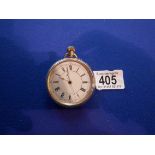 London-Made Gents Gold pocket watch (not working) - marked "Two Plates of 14ct Gold" to case