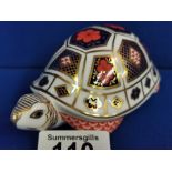 Royal Crown Derby Tortoise Paperweight (w/white stopper)