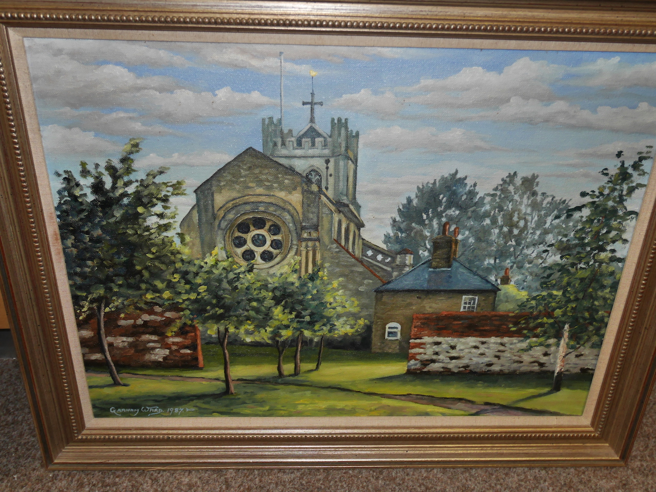 Two oil paintings ( Waltham Abbey Church and Epping Forest 1980s - Image 2 of 2