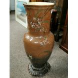 Large Victorian vase with bird and flower decoration 65cm