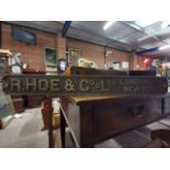 R. Hoe & Co London & New York Metallic Advertising Sign