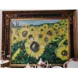 A Turo oil of sunflowers (no glass)