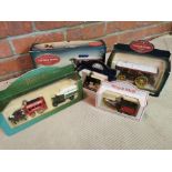 Pair of Corgi Vintage Glory Trams/Engines, plus Harrods & Royal Mail Trucks